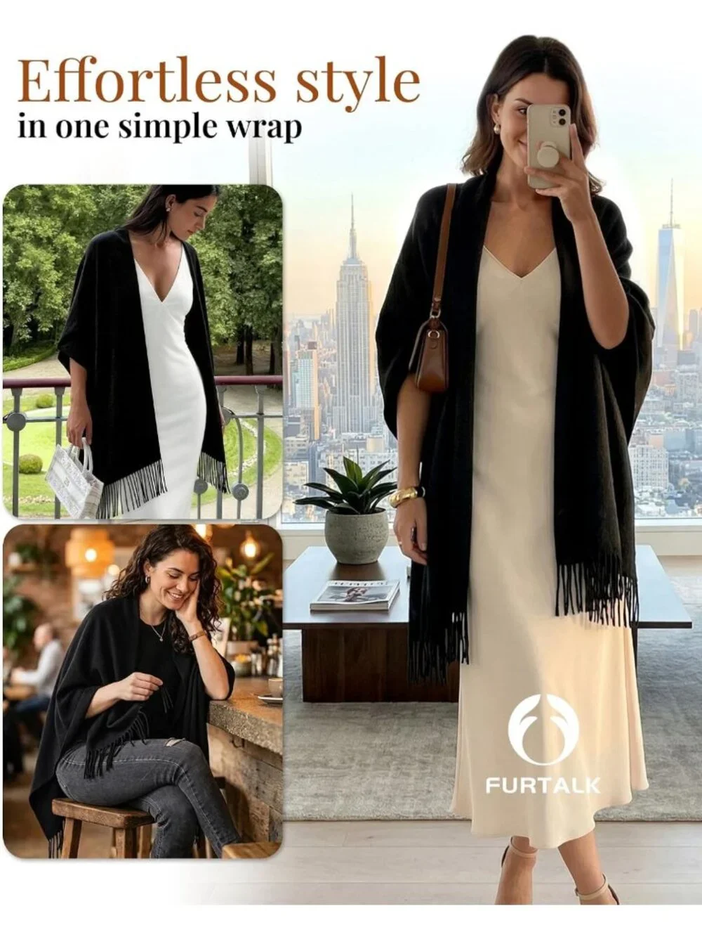 Elegant Women's Shawl Wrap Scarf for Evening Dresses & Weddings - Versatile